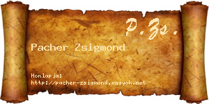 Pacher Zsigmond névjegykártya