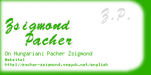 zsigmond pacher business card